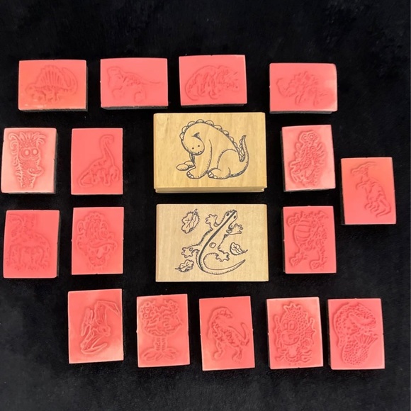 Other - Rubber Stamps x 18 (Dinosaurs & Sea Creatures)